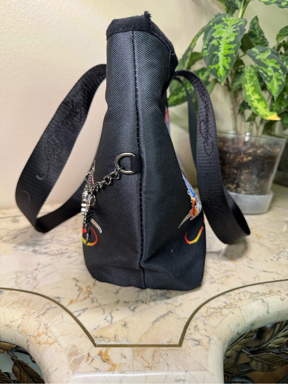 Ed Hardy Black Duffel with Horse Graphics - Picture 10 of 12
